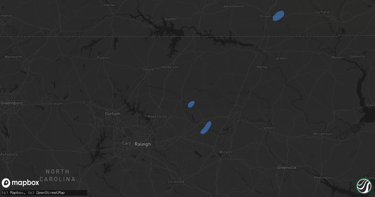 Hail map in Louisburg, NC on September 2, 2026