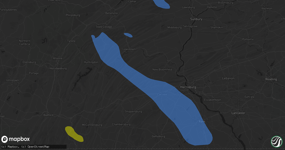Hail map in Loysville, PA on September 2, 2026