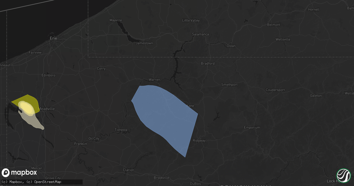 Hail map in Ludlow, PA on September 2, 2026