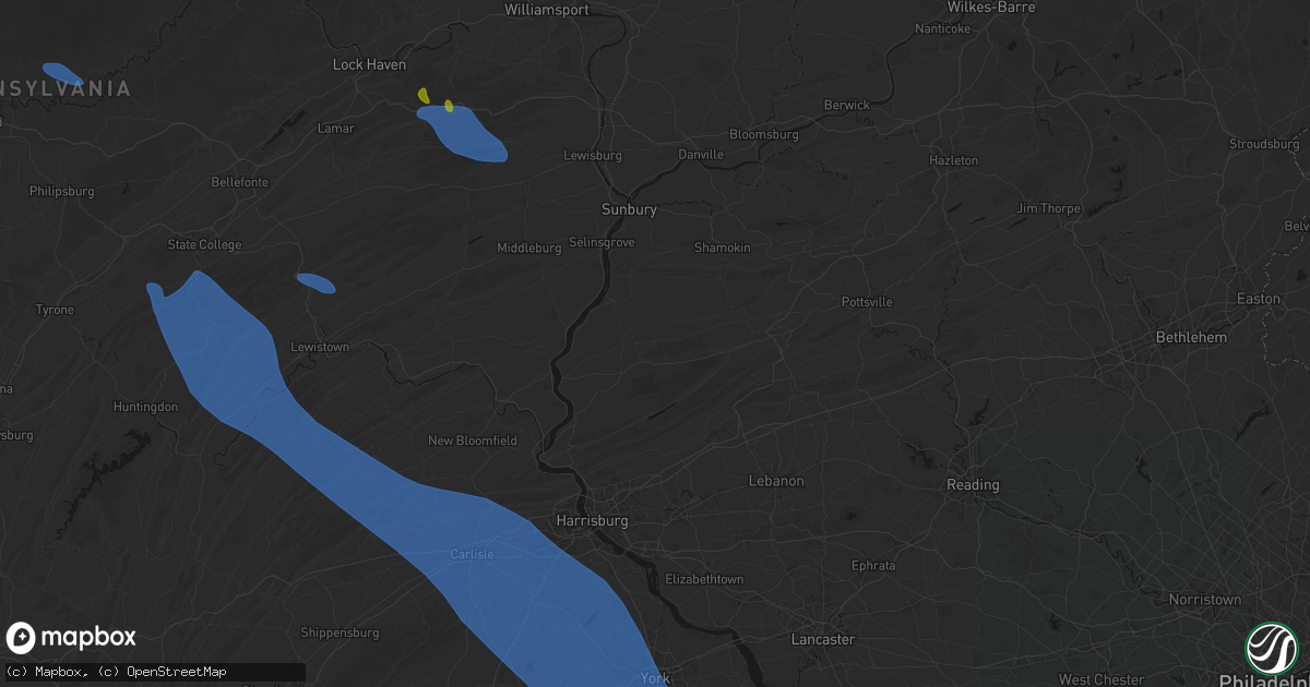 Hail map in Lykens, PA on September 2, 2026