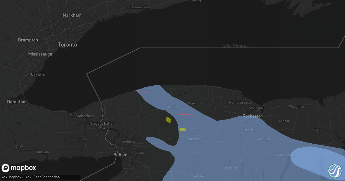Hail map in Lyndonville, NY on September 2, 2026