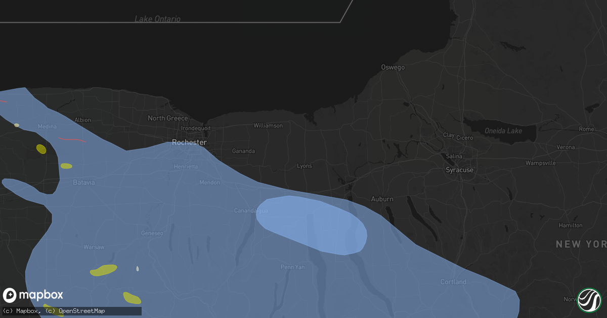 Hail map in Lyons, NY on September 2, 2026