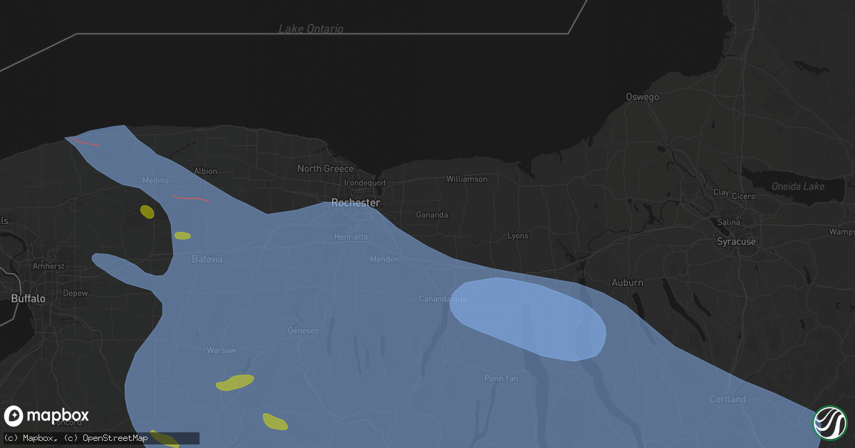 Hail map in Macedon, NY on September 2, 2026