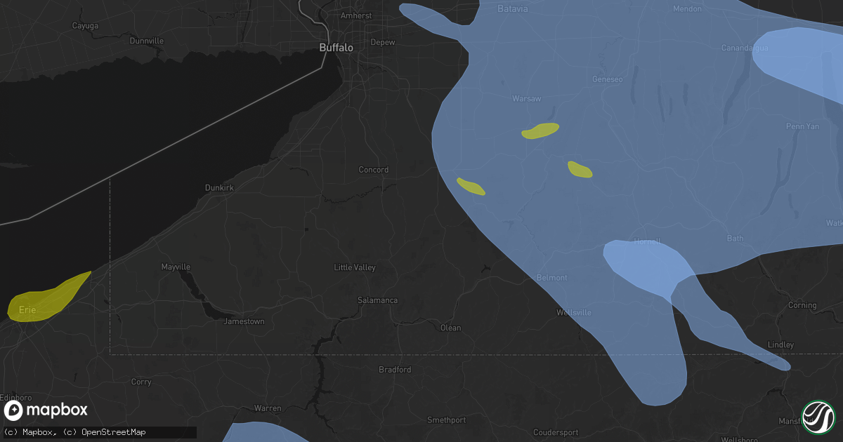 Hail map in Machias, NY on September 2, 2026