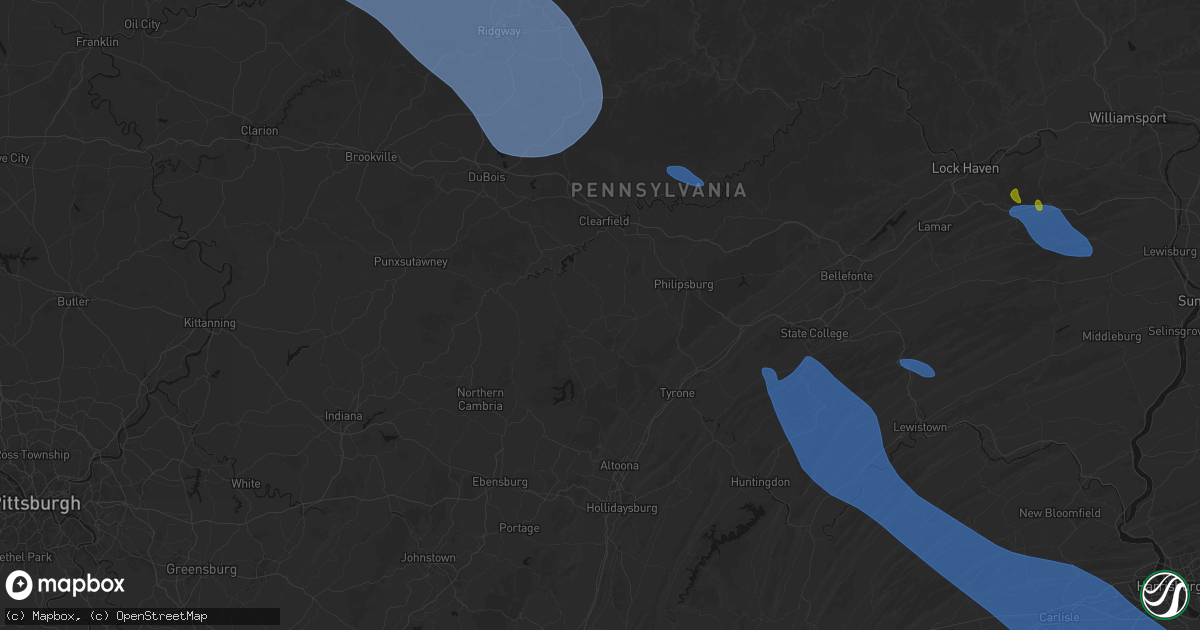 Hail map in Madera, PA on September 2, 2026