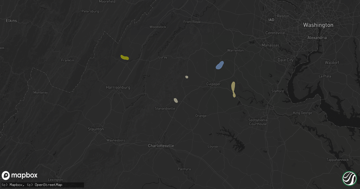 Hail map in Madison, VA on September 2, 2026