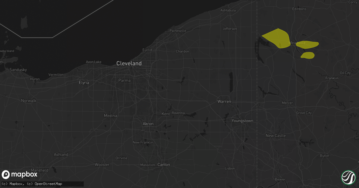 Hail map in Mantua, OH on September 2, 2026