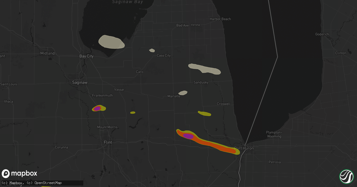 Hail map in Marlette, MI on September 2, 2026