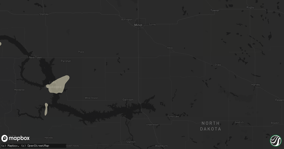 Hail map in Max, ND on September 2, 2026
