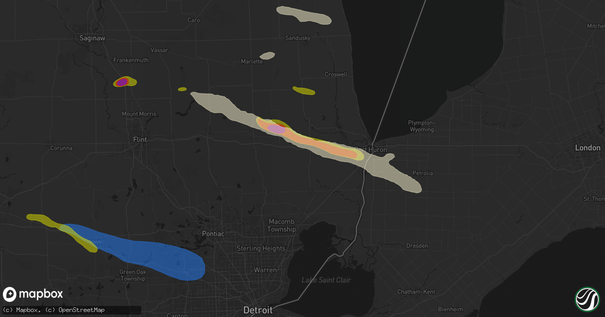 Hail map in Memphis, MI on September 2, 2026