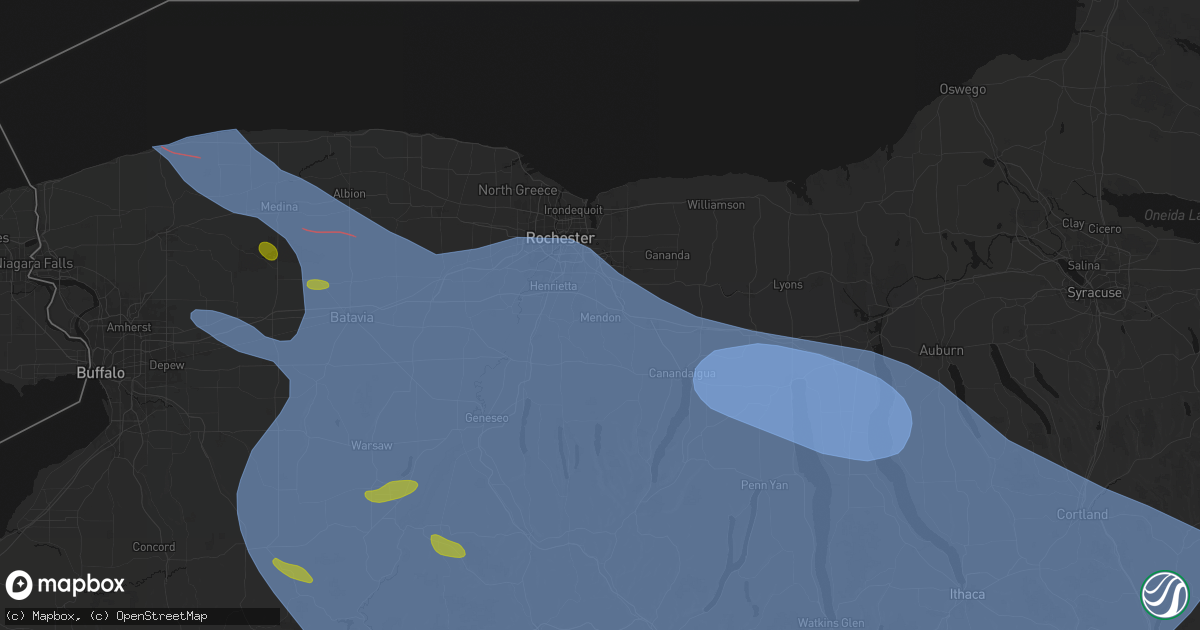 Hail map in Mendon, NY on September 2, 2026