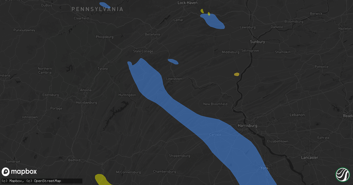 Hail map in Mifflin, PA on September 2, 2026