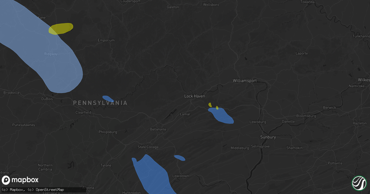 Hail map in Mill Hall, PA on September 2, 2026