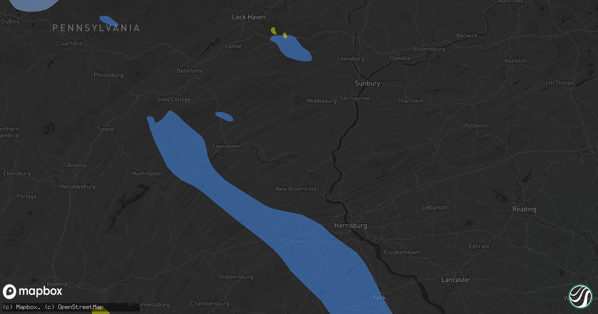Hail map in Millerstown, PA on September 2, 2026