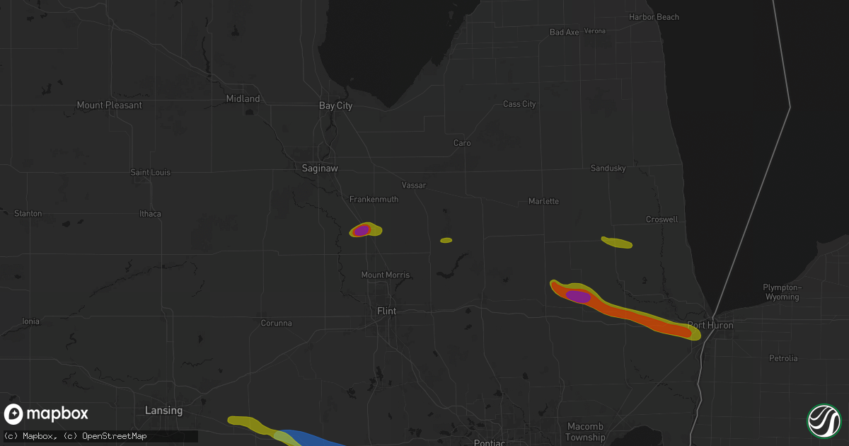 Hail map in Millington, MI on September 2, 2026