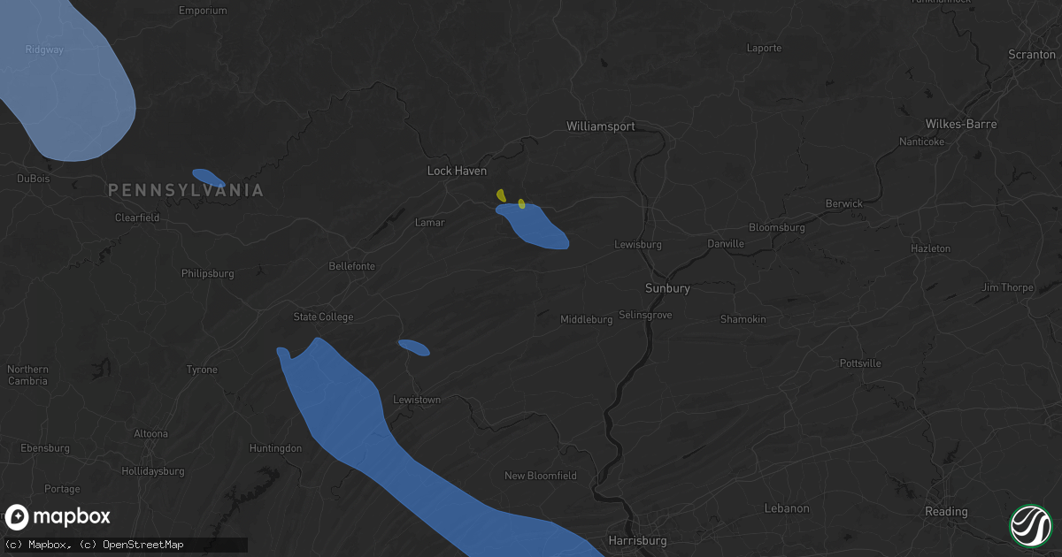 Hail map in Millmont, PA on September 2, 2026