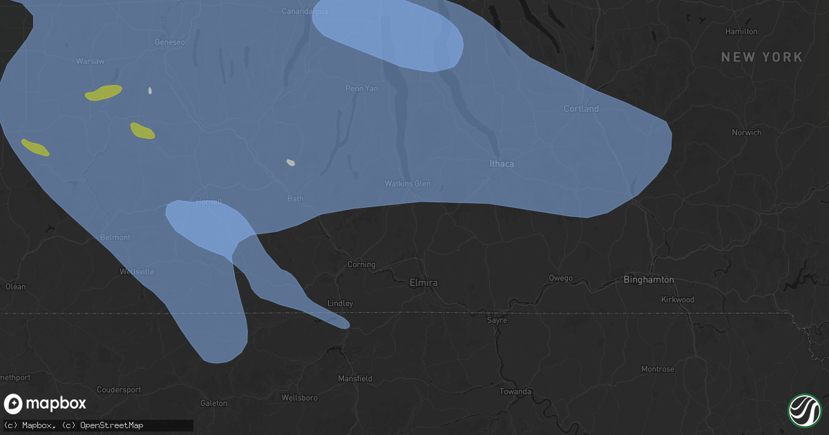 Hail map in Millport, NY on September 2, 2026