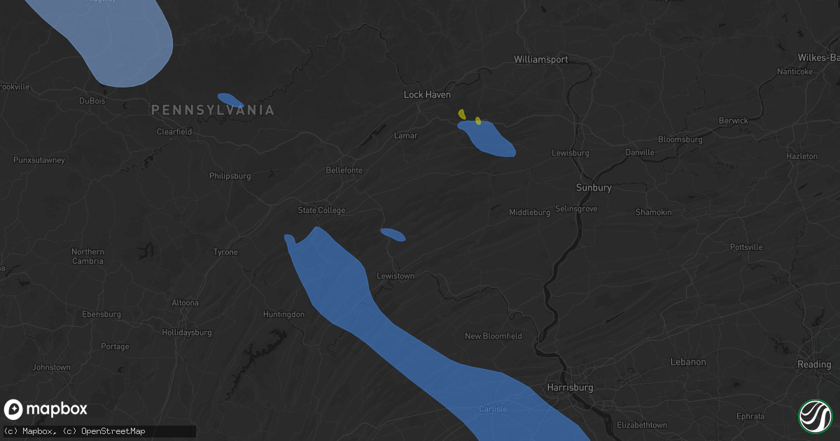Hail map in Milroy, PA on September 2, 2026