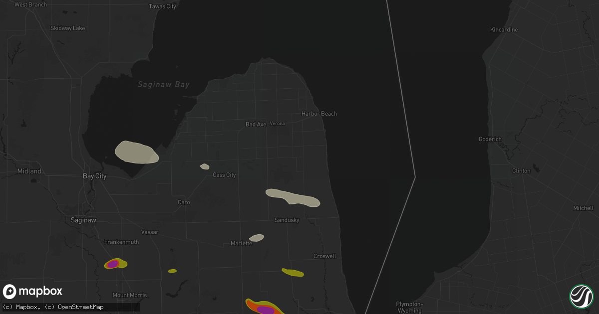 Hail map in Minden City, MI on September 2, 2026