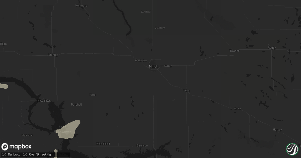 Hail map in Minot, ND on September 2, 2026