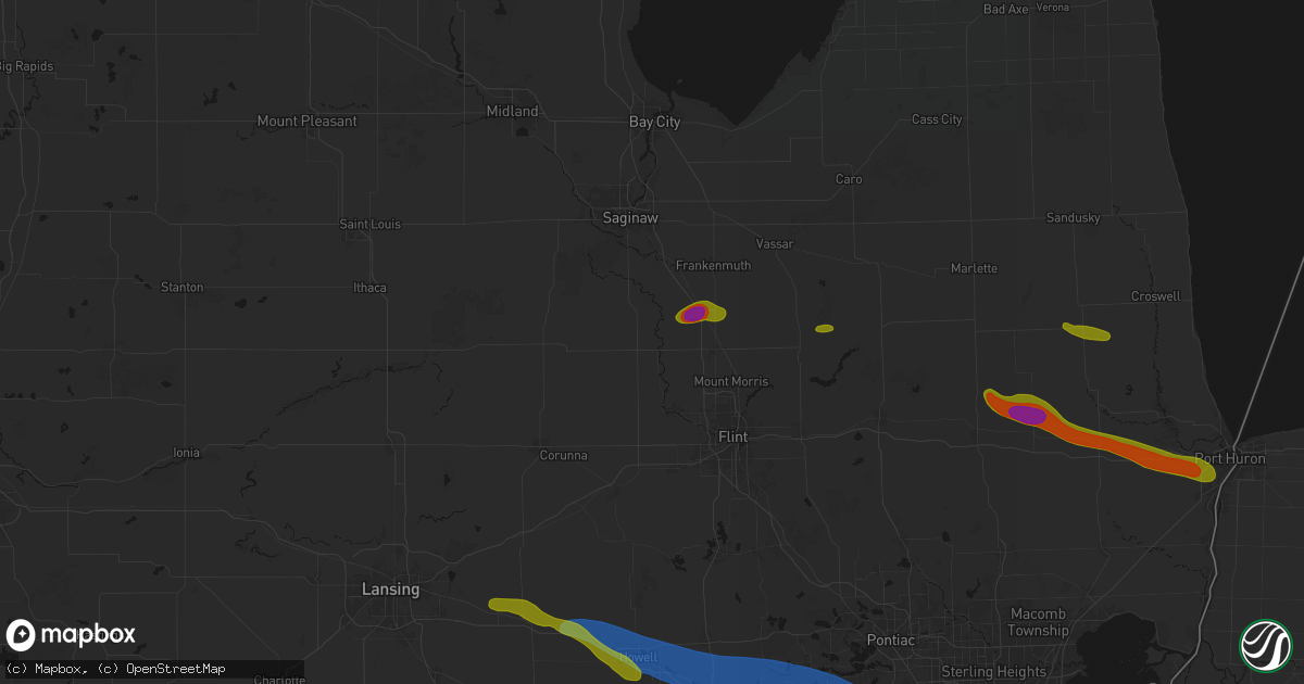 Hail map in Montrose, MI on September 2, 2026