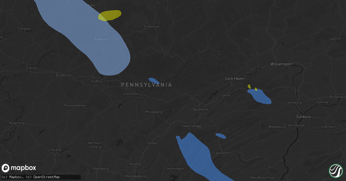 Hail map in Moshannon, PA on September 2, 2026