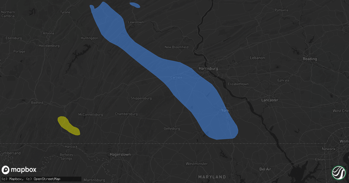 Hail map in Mount Holly Springs, PA on September 2, 2026