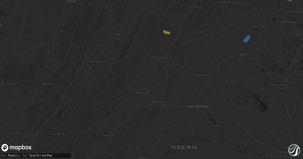 Hail map in Mount Sidney, VA on September 2, 2026