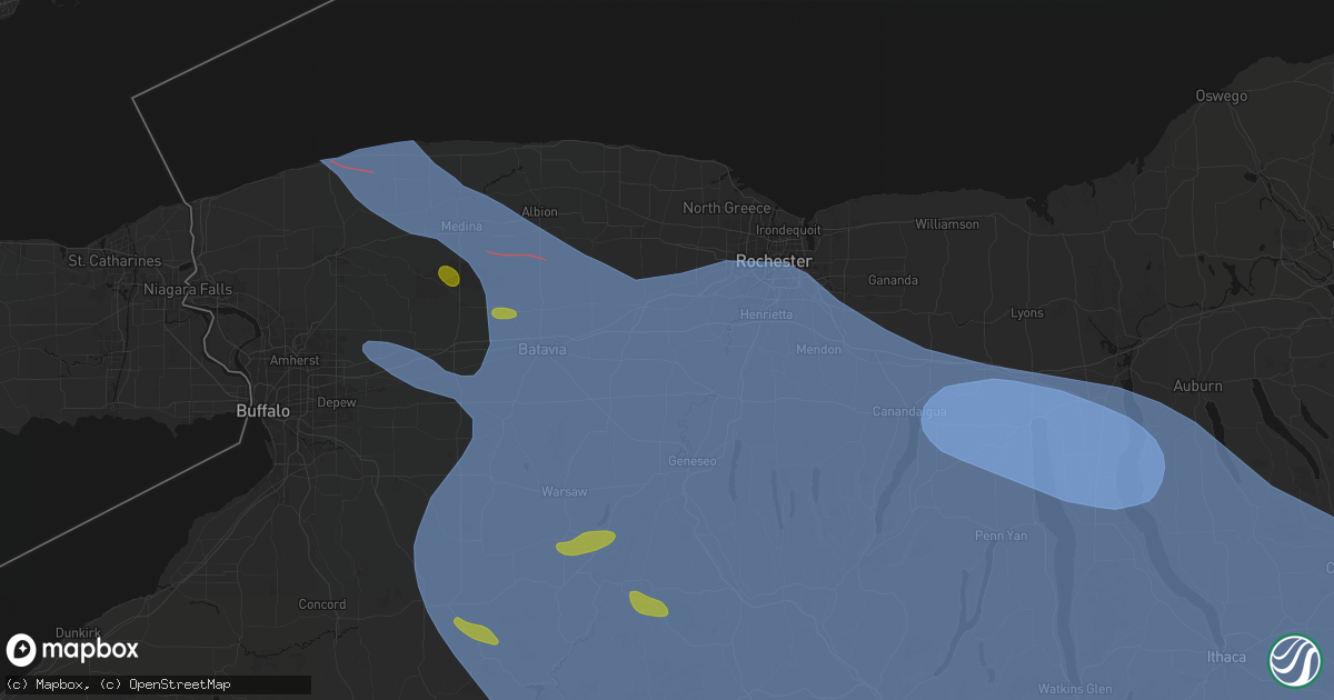 Hail map in Mumford, NY on September 2, 2026
