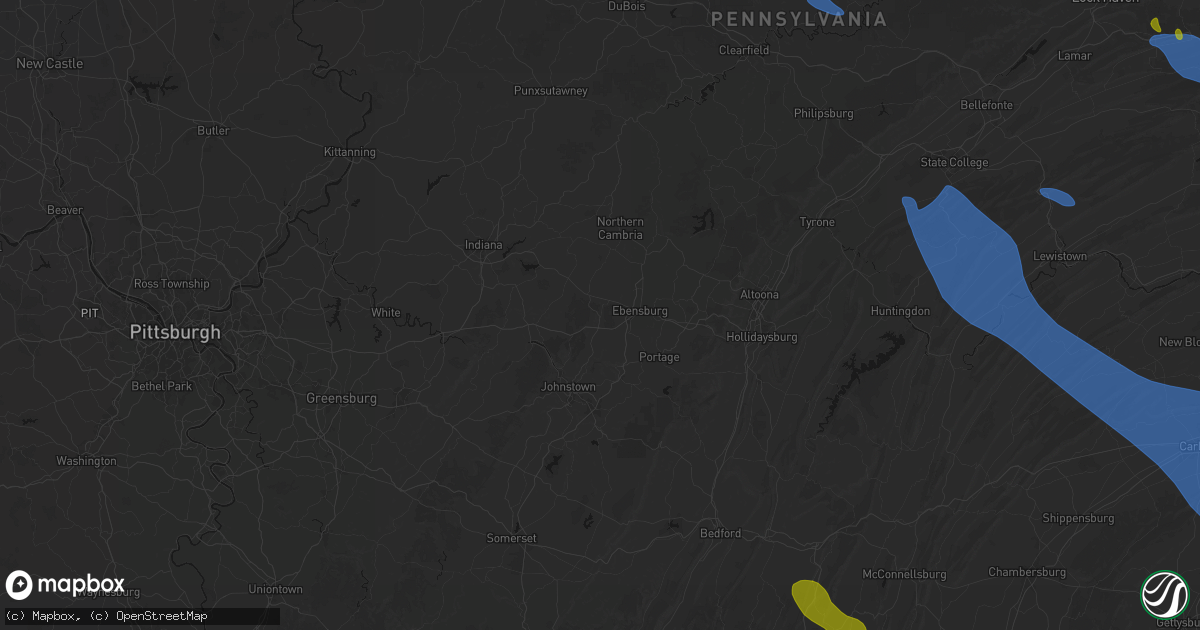 Hail map in Nanty Glo, PA on September 2, 2026