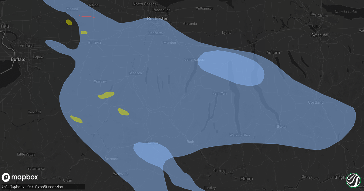 Hail map in Naples, NY on September 2, 2026