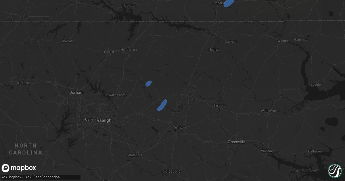Hail map in Nashville, NC on September 2, 2026