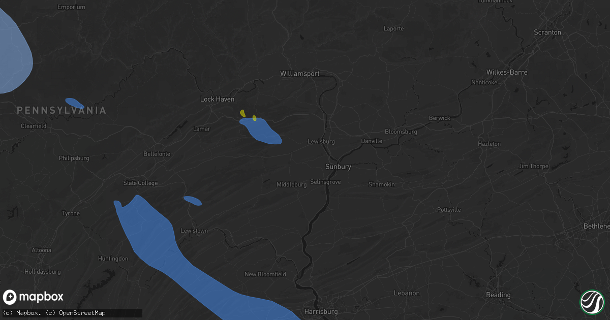 Hail map in New Berlin, PA on September 2, 2026