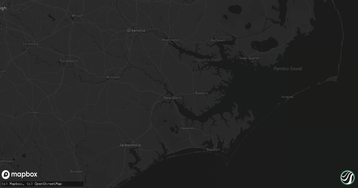 Hail map in New Bern, NC on September 2, 2026