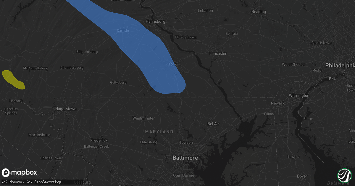 Hail map in New Freedom, PA on September 2, 2026