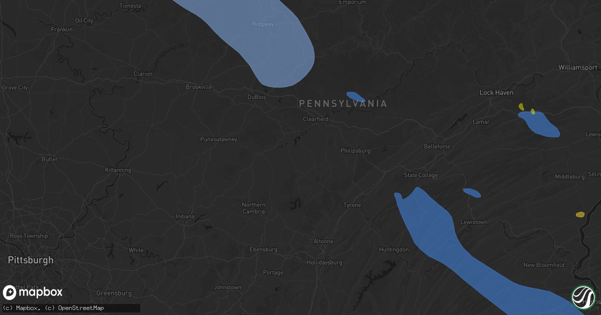 Hail map in New Millport, PA on September 2, 2026