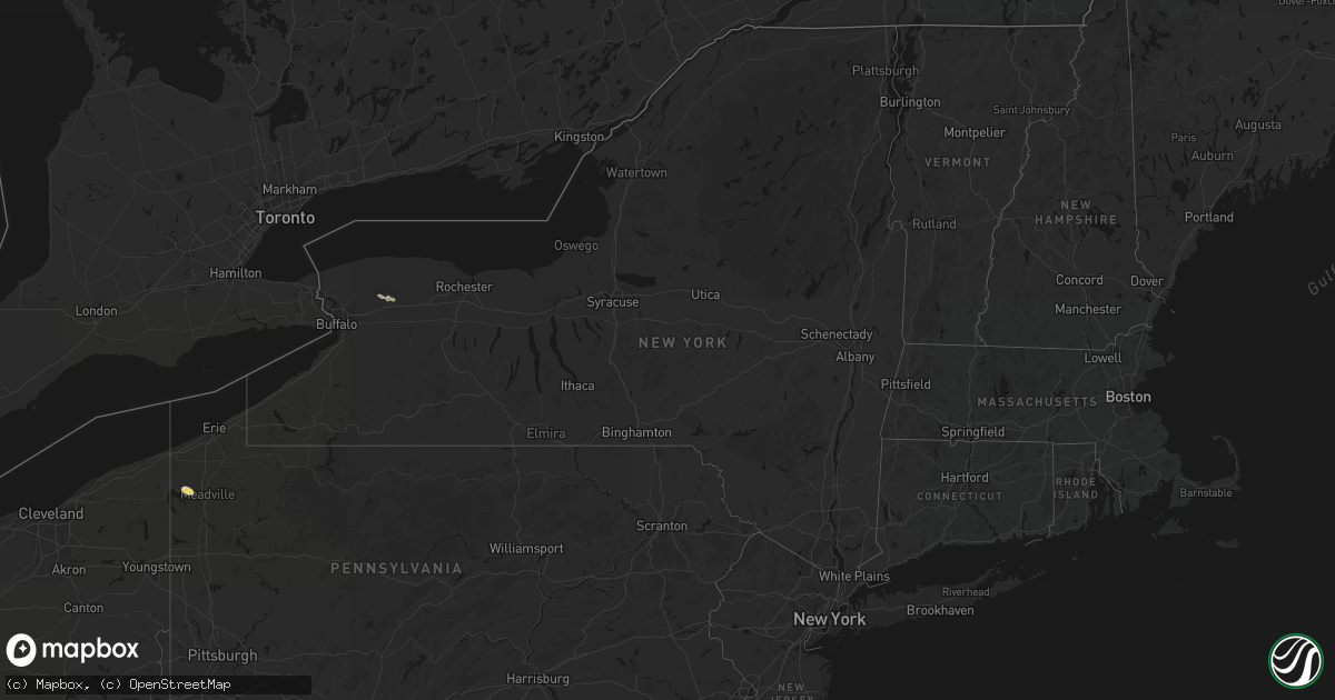 Hail map in New York on September 2, 2026