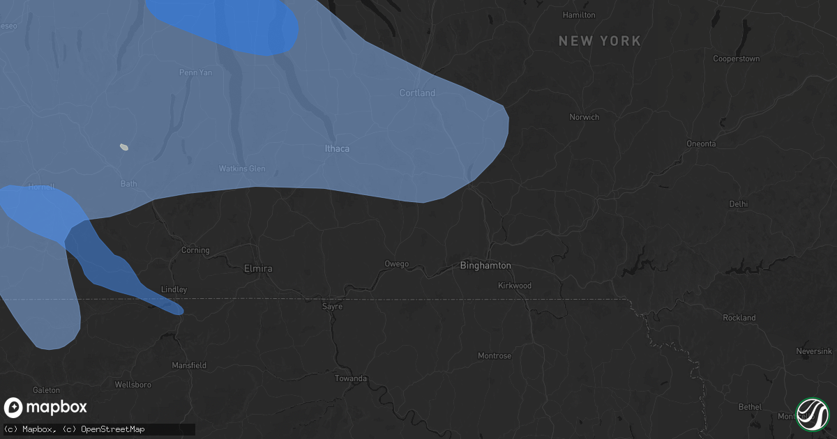 Hail map in Newark Valley, NY on September 2, 2026