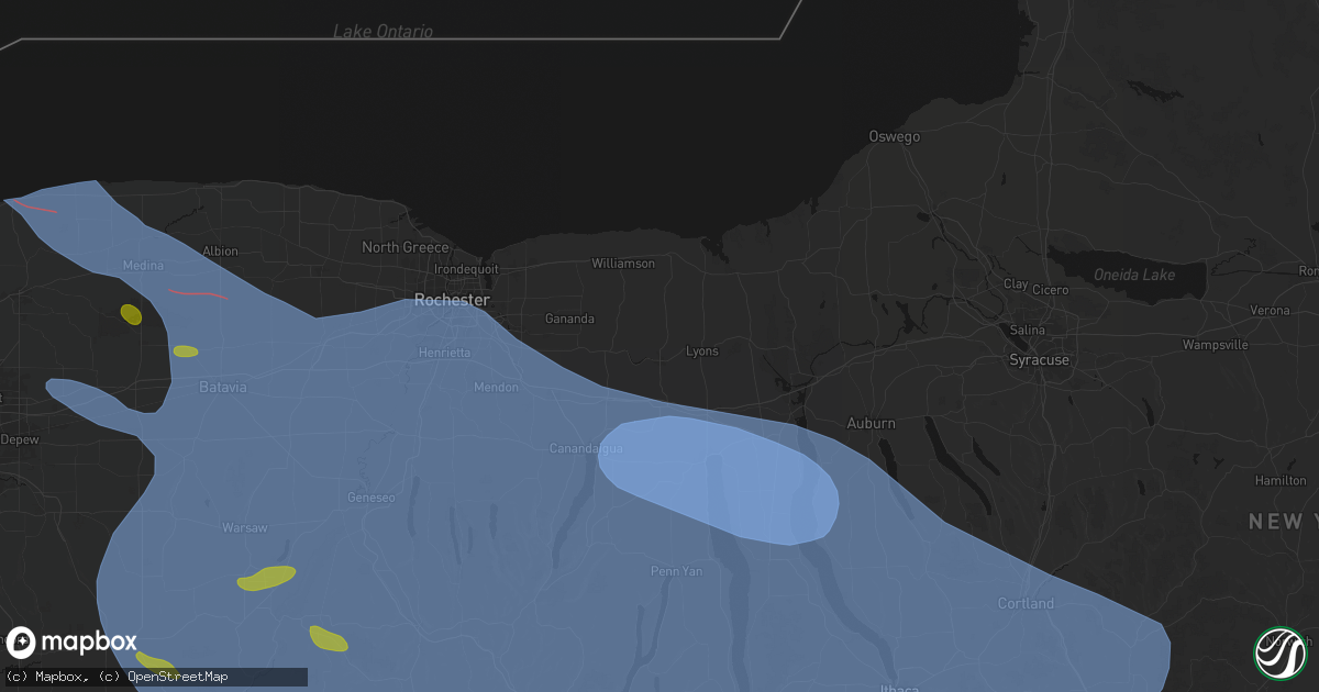 Hail map in Newark, NY on September 2, 2026