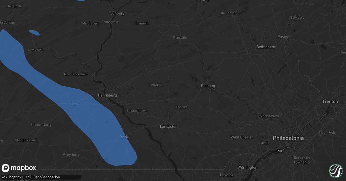 Hail map in Newmanstown, PA on September 2, 2026