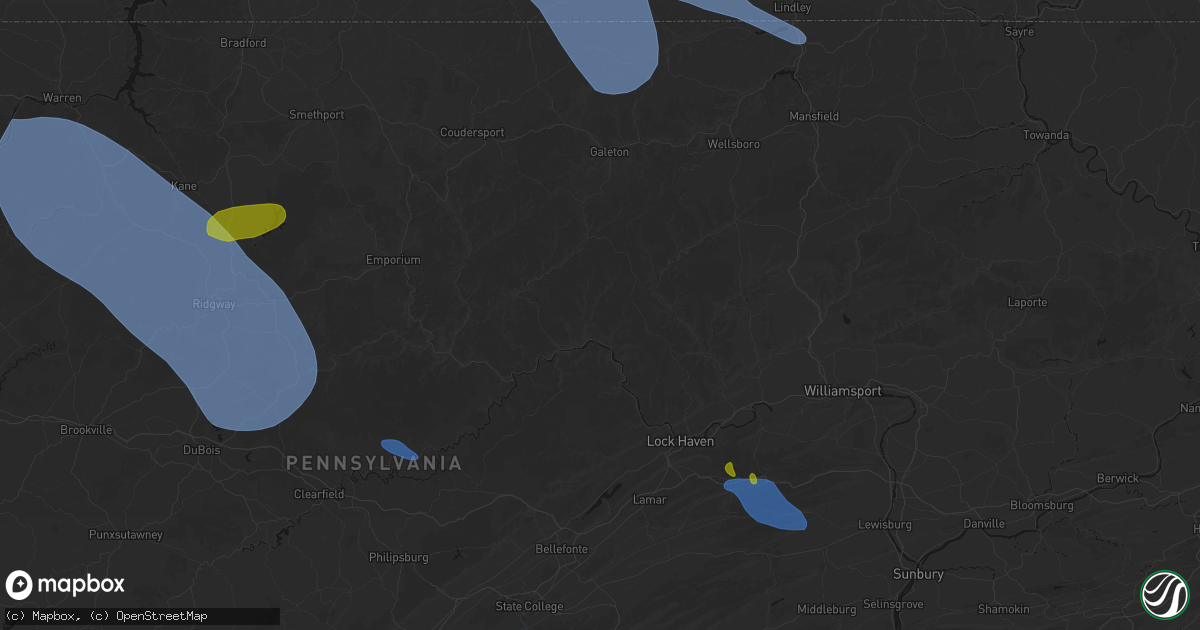 Hail map in North Bend, PA on September 2, 2026