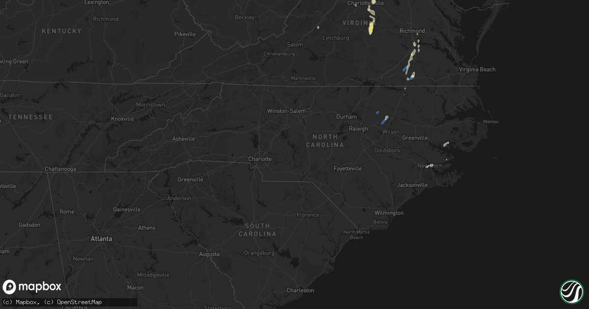 Hail map in North Carolina on September 2, 2026
