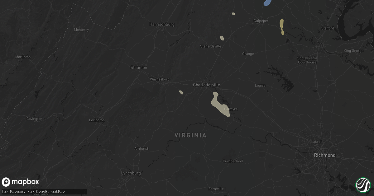 Hail map in North Garden, VA on September 2, 2026
