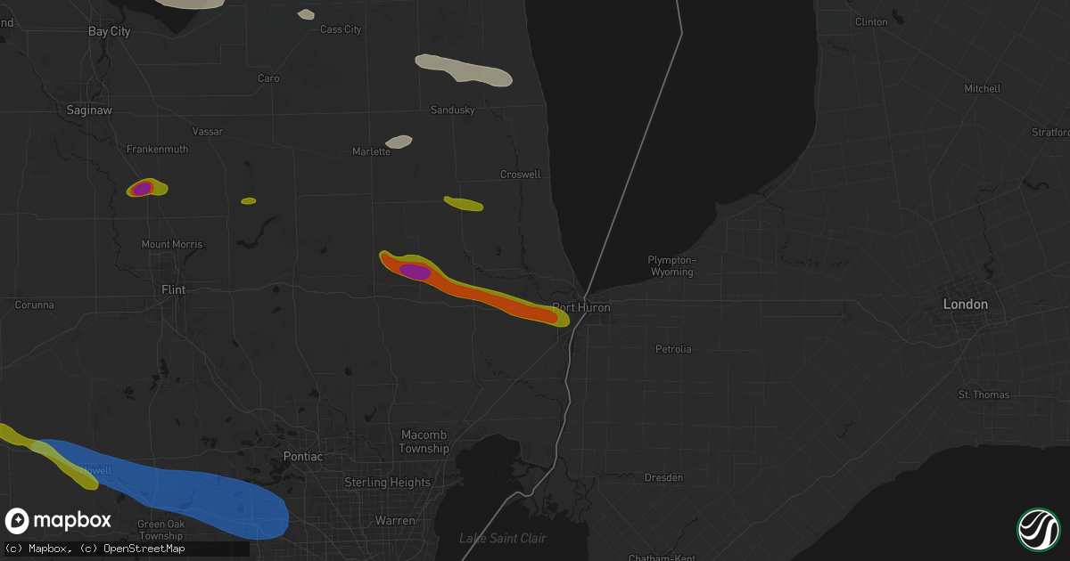 Hail map in North Street, MI on September 2, 2026