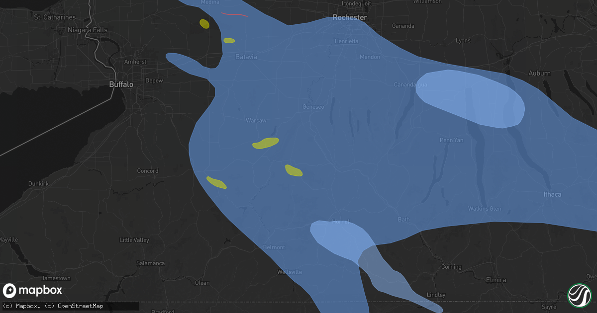 Hail map in Nunda, NY on September 2, 2026