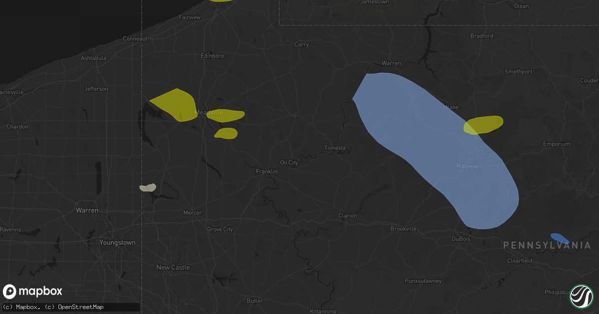 Hail map in Oil City, PA on September 2, 2026