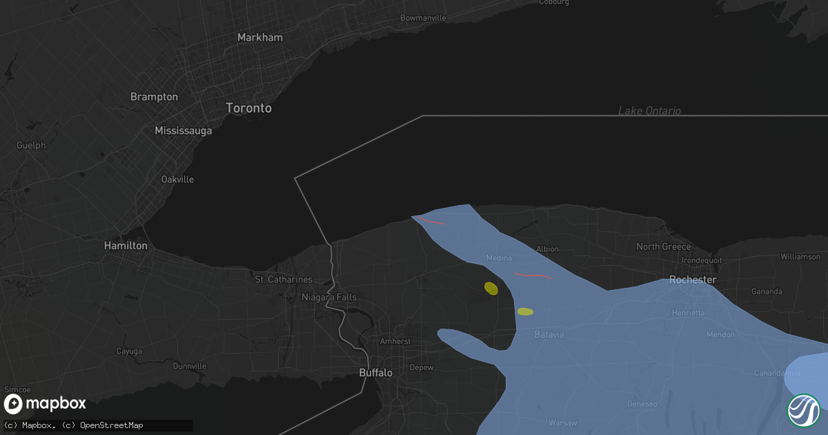 Hail map in Olcott, NY on September 2, 2026
