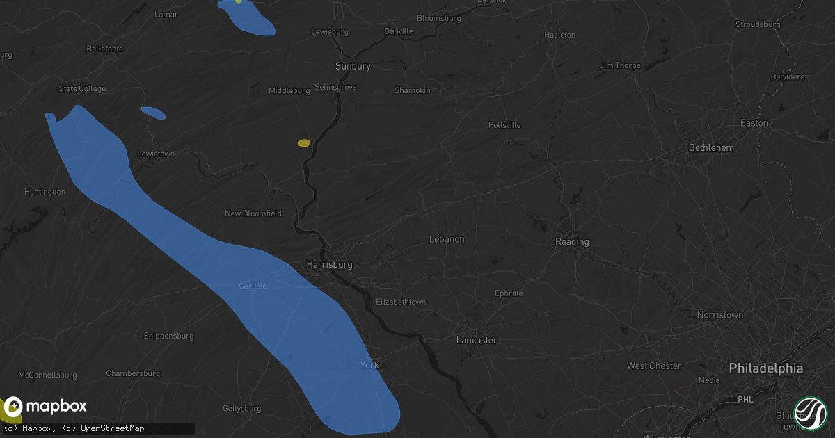 Hail map in Ono, PA on September 2, 2026