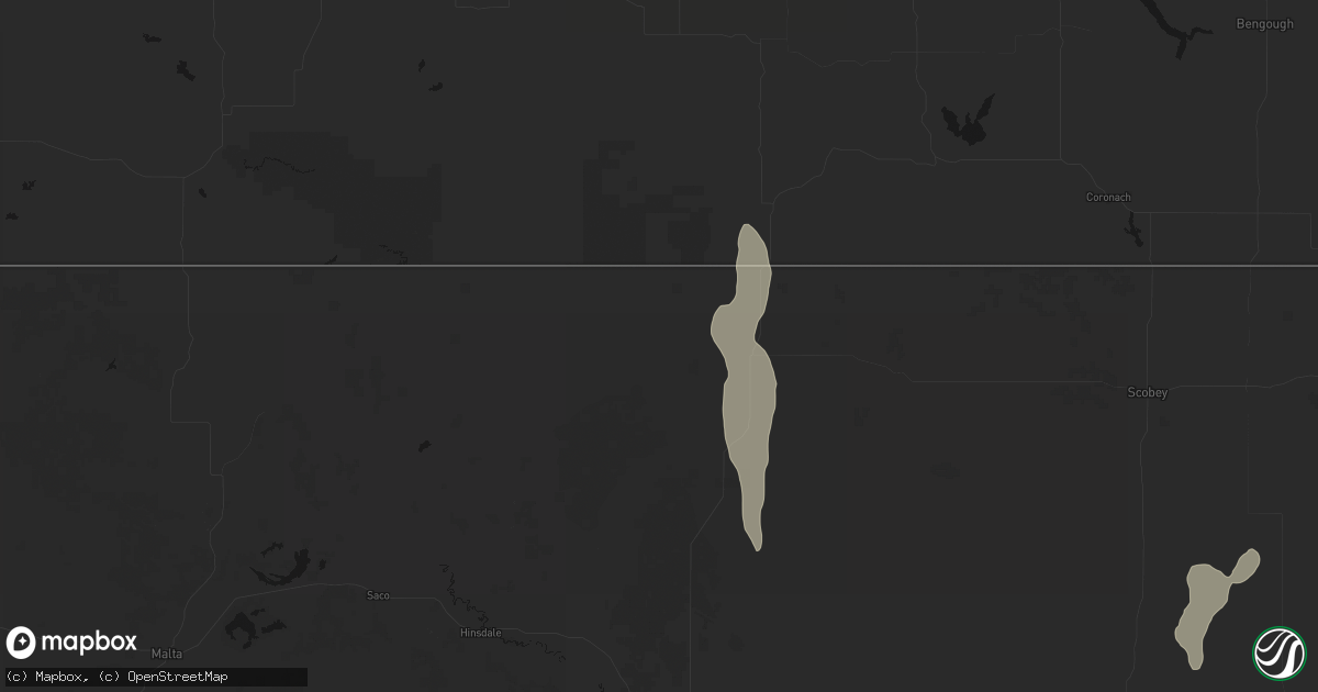 Hail map in Opheim, MT on September 2, 2026