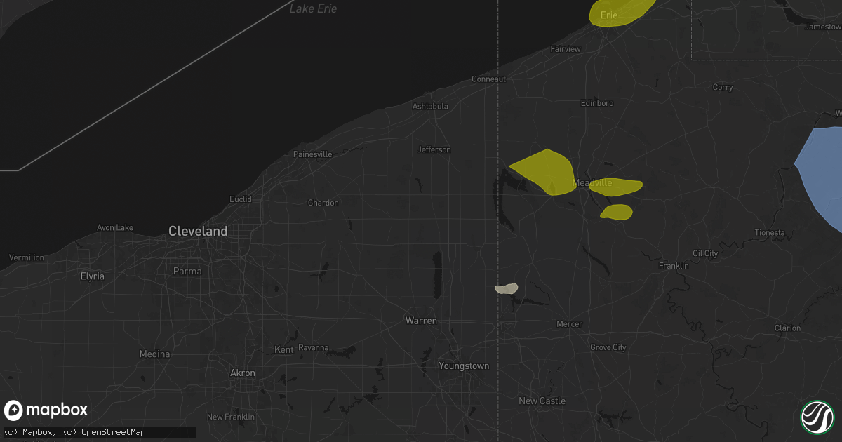 Hail map in Orwell, OH on September 2, 2026